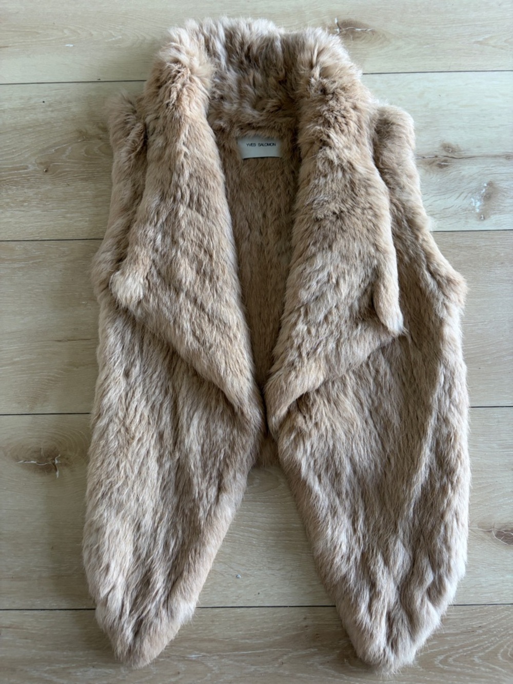 Yves Salomon Beige Fur Vest